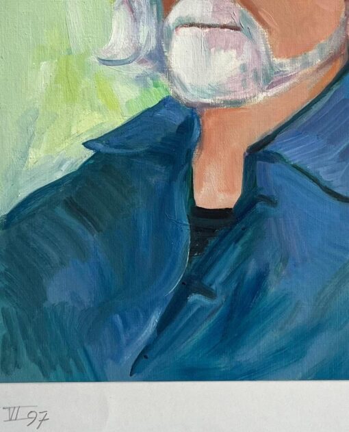 Portrait of a Gentleman in Blue with Glasses - Expressive Oil Painting - Image 6
