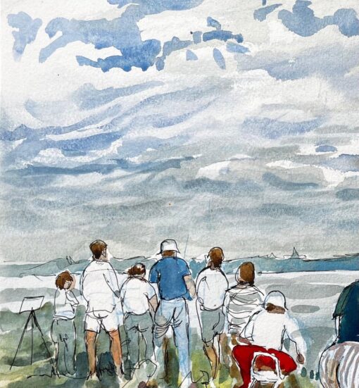 Flatford Mill Painting Course Group of Artists by British Painter John Steane - Image 4