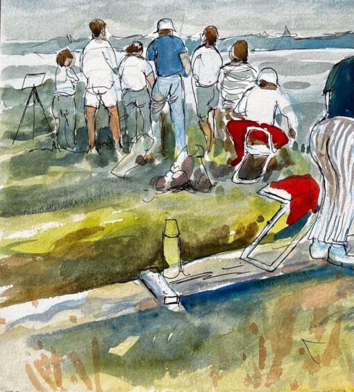 Flatford Mill Painting Course Group of Artists by British Painter John Steane - Image 5