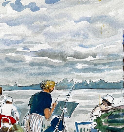 Flatford Mill Painting Course Group of Artists by British Painter John Steane - Image 6