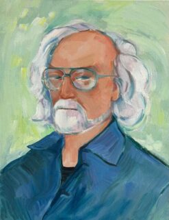 Portrait of a Gentleman in Blue with Glasses - Expressive Oil Painting
