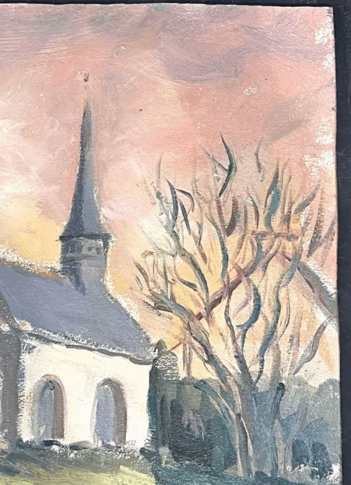 Small Rural Village Village In The Summer Light French Oil Painting - Image 3