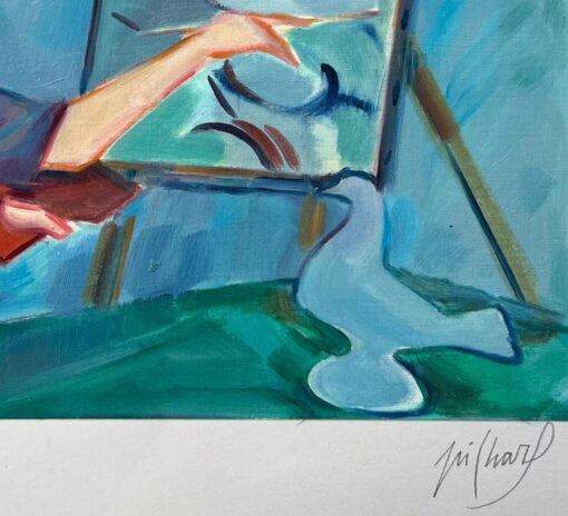 An Artist at Work on a Study of Doves - Contemporary Figurative Oil Painting - Image 4