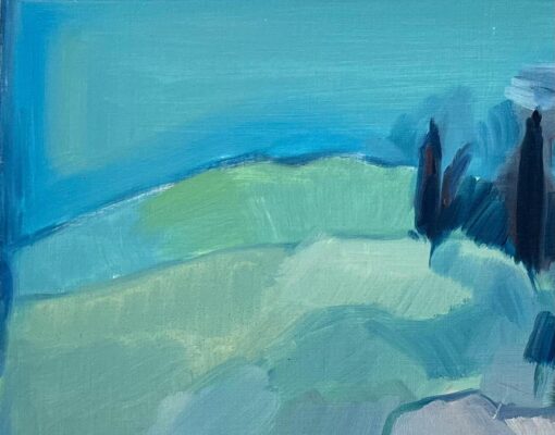 Abstract Landscape with Ancient Ruins - Contemporary Oil Painting - Image 4