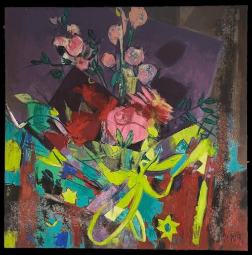 Huge Contemporary French Expressionist Abstract Modernist Still Life Painting - Image 2