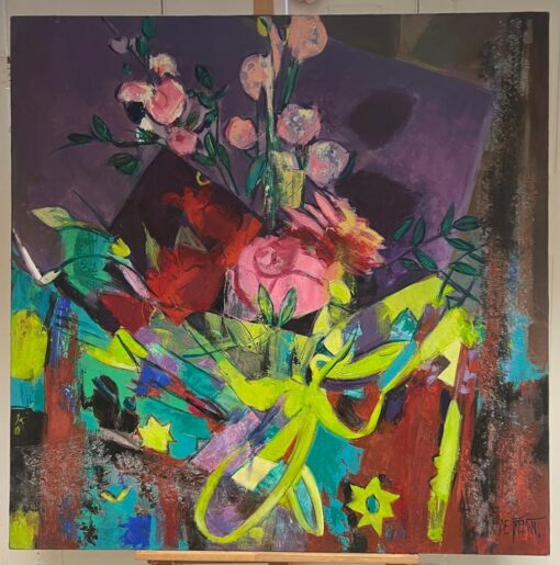 Huge Contemporary French Expressionist Abstract Modernist Still Life Painting - Image 3