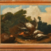 Fine 18th Century Old Master Oil Painting Dead Game in Landscape