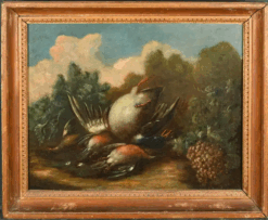Fine 18th Century Old Master Oil Painting Dead Game in Landscape