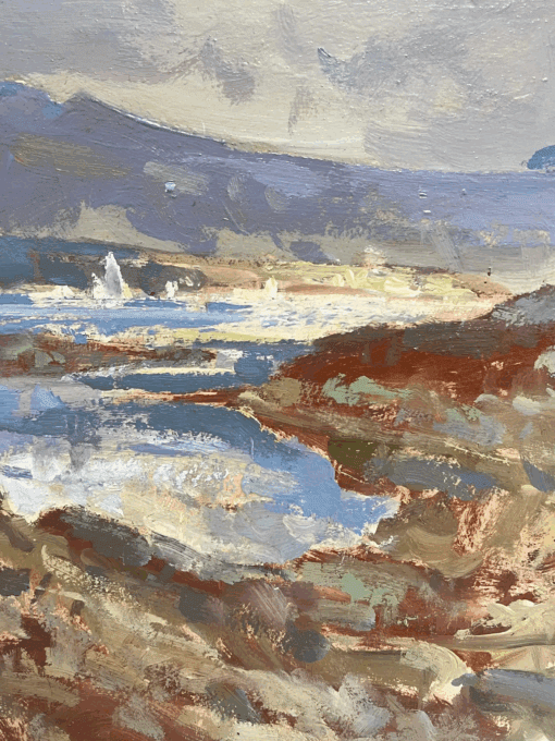 Fine British Impressionist Antique Oil Painting Scottish Highlands Coastal Inlet - Image 5
