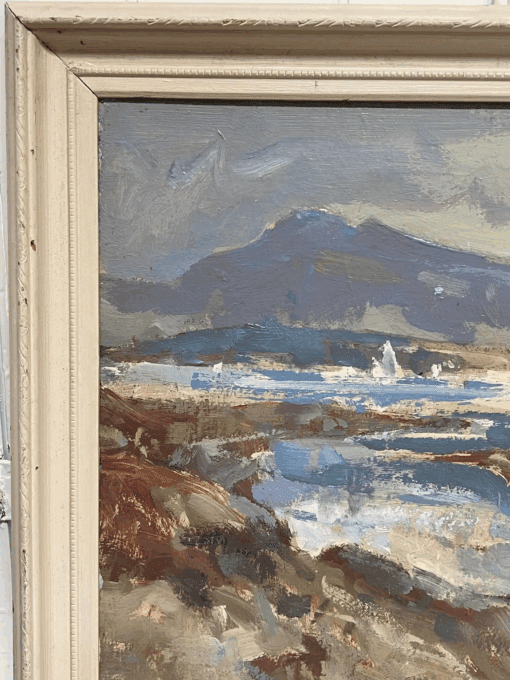 Fine British Impressionist Antique Oil Painting Scottish Highlands Coastal Inlet - Image 6