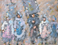 The Village March In Weather Dappled Light French Landscape Oil Painting