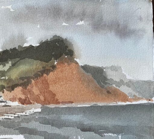 1991 Watercolour of Sidmouth East Devon with Cliffs, Sea and Coastal Townscape - Image 6