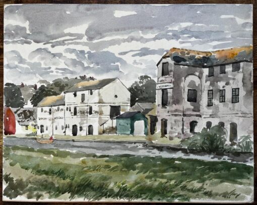 Historic Canal Warehouses and Reflections in Bude Canal in Cornwall 1978 - Image 2