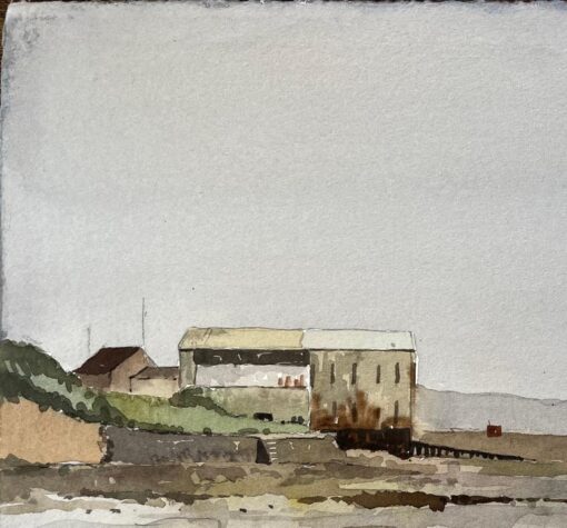 Low Tide Coastal Scene Appledore Harbour Devon Watercolour Landscape 1987 - Image 3