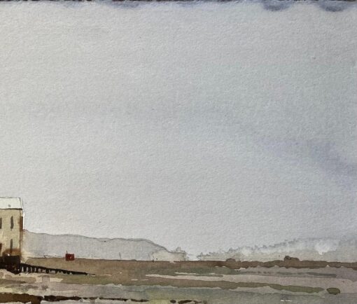 Low Tide Coastal Scene Appledore Harbour Devon Watercolour Landscape 1987 - Image 6