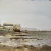 Low Tide Coastal Scene Appledore Harbour Devon Watercolour Landscape 1987