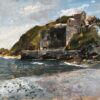 Porthonstock Cornwall Clifftop Coastal Industrial Ruins Acrylic on Board 1968