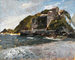 Porthonstock Cornwall Clifftop Coastal Industrial Ruins Acrylic on Board 1968