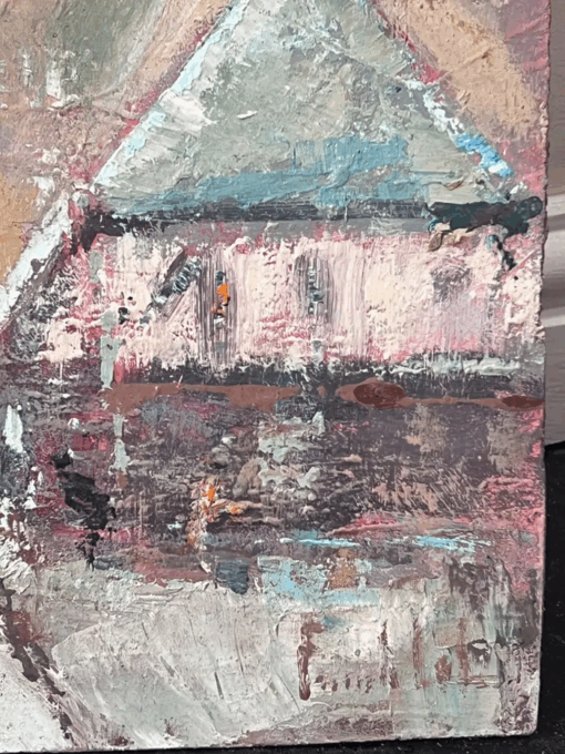 Impressionist View of a French Village and Tower With Street Figures Painting - Image 3