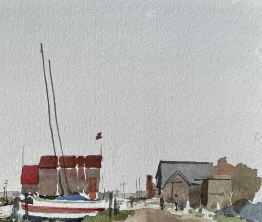 Southwold Harbour Boats and Boat Sheds with Jetty and Estuary Mudflats 1992 - Image 4