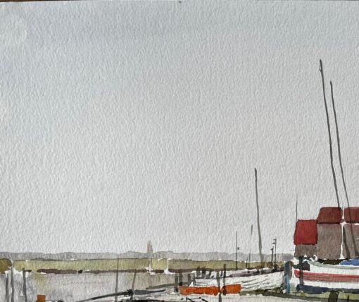 Southwold Harbour Boats and Boat Sheds with Jetty and Estuary Mudflats 1992 - Image 5