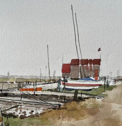 Southwold Harbour Boats and Boat Sheds with Jetty and Estuary Mudflats 1992 - Image 6