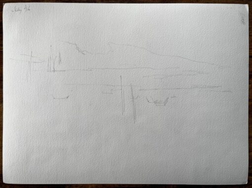 Low Tide Fishing Boats and Jetties Coastal Marsh Scene July 1996 Watercolour - Image 8