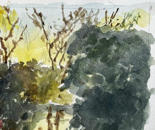 Flatford Mill Suffolk Landscape with Figures and Thatched Cottage Watercolour - Image 5