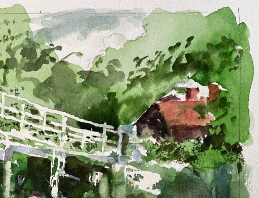 Flatford Mill Suffolk White Footbridge and Figures in Summer Landscape - Image 4