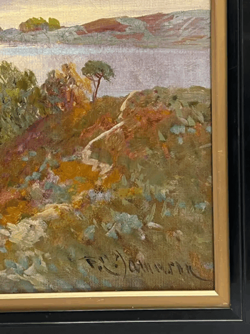 Antique Scottish Highlands Oil Painting Sunset over Highland Loch Lomond - Image 8