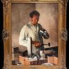 Traditional English Oil Painting depicting Metal Worker in his Workshop