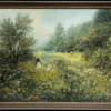 Large Traditional English Countryside Oil Painting Picking Flowers Wild Meadows