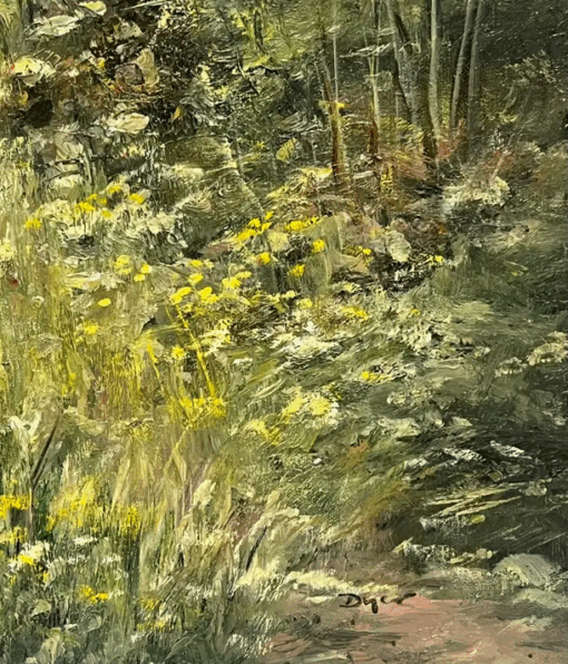 Large Traditional English Countryside Oil Painting Picking Flowers Wild Meadows - Image 10