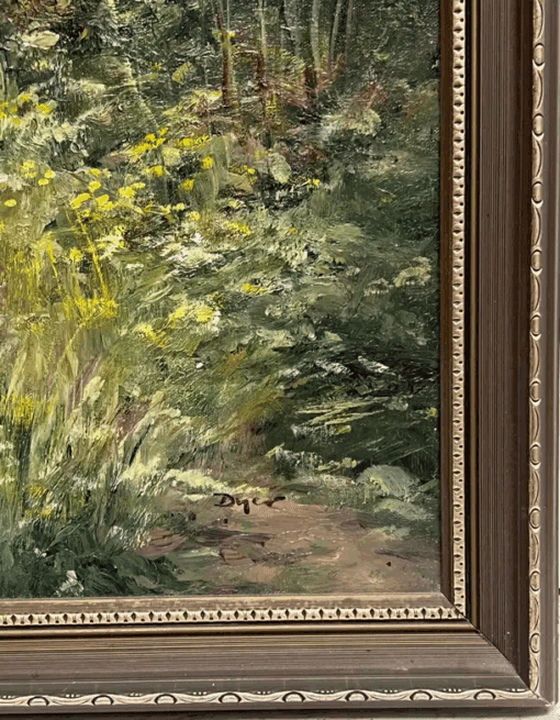 Large Traditional English Countryside Oil Painting Picking Flowers Wild Meadows - Image 13