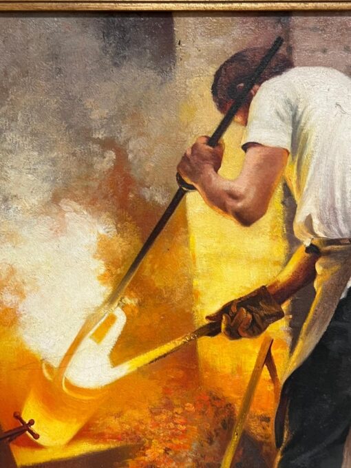 The Blacksmiths Forge Traditional English Rural Life Portrait Oil Painting - Image 6