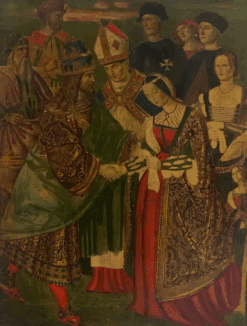 Antique Italian Renaissance Old Master Painting Eleonora of Portugal Frederick 3