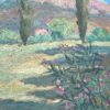 Mid 20th Century French Impressionist Oil Painting Provence Landscape Trees