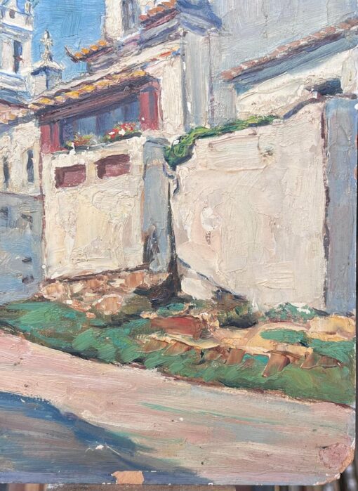 San Martino Portugal 1930's French Oil Painting White Washed Village Houses - Image 4