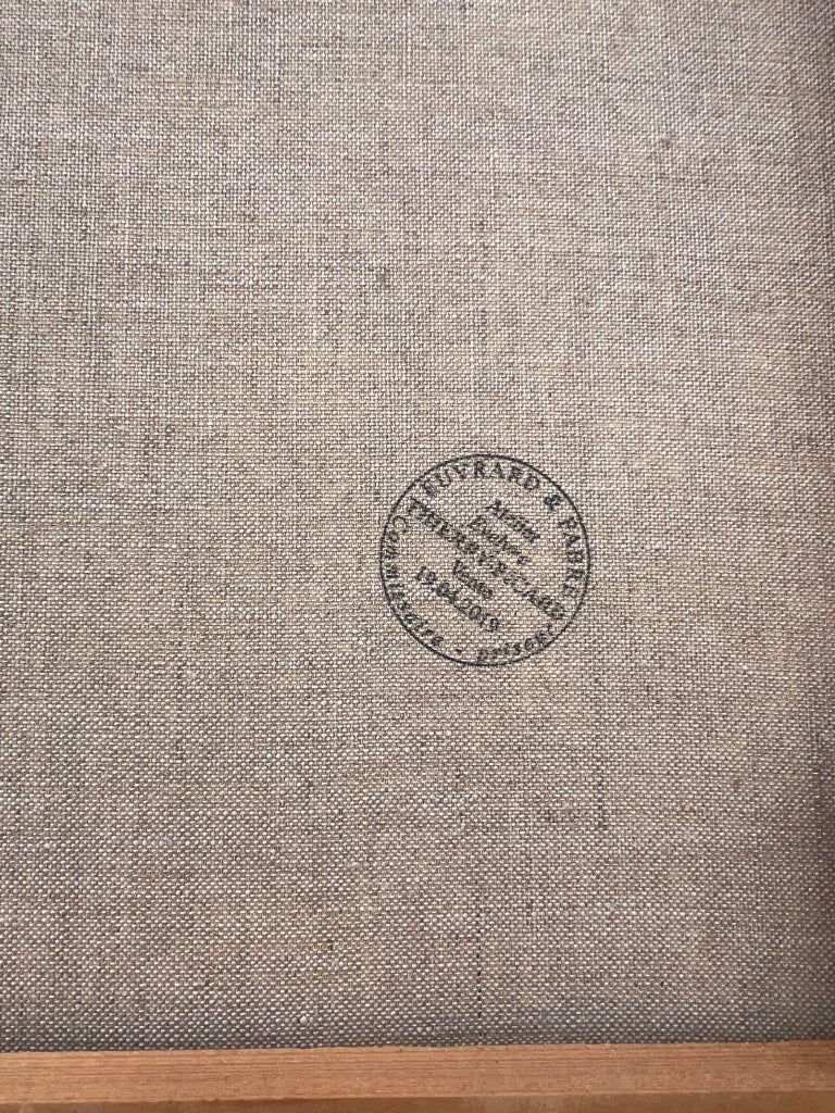 Huge French Contemporary Abstract Composition Painting Red Sunset Blue Skies - Image 11