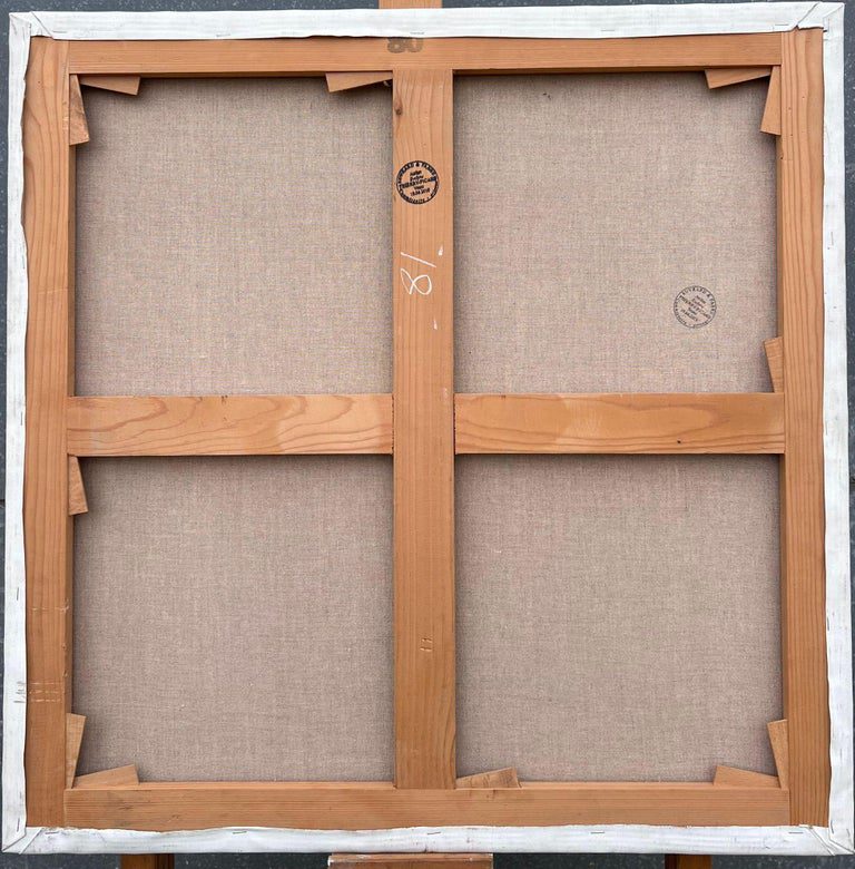 Huge French Contemporary Abstract Composition Painting Red Sunset Blue Skies - Image 12