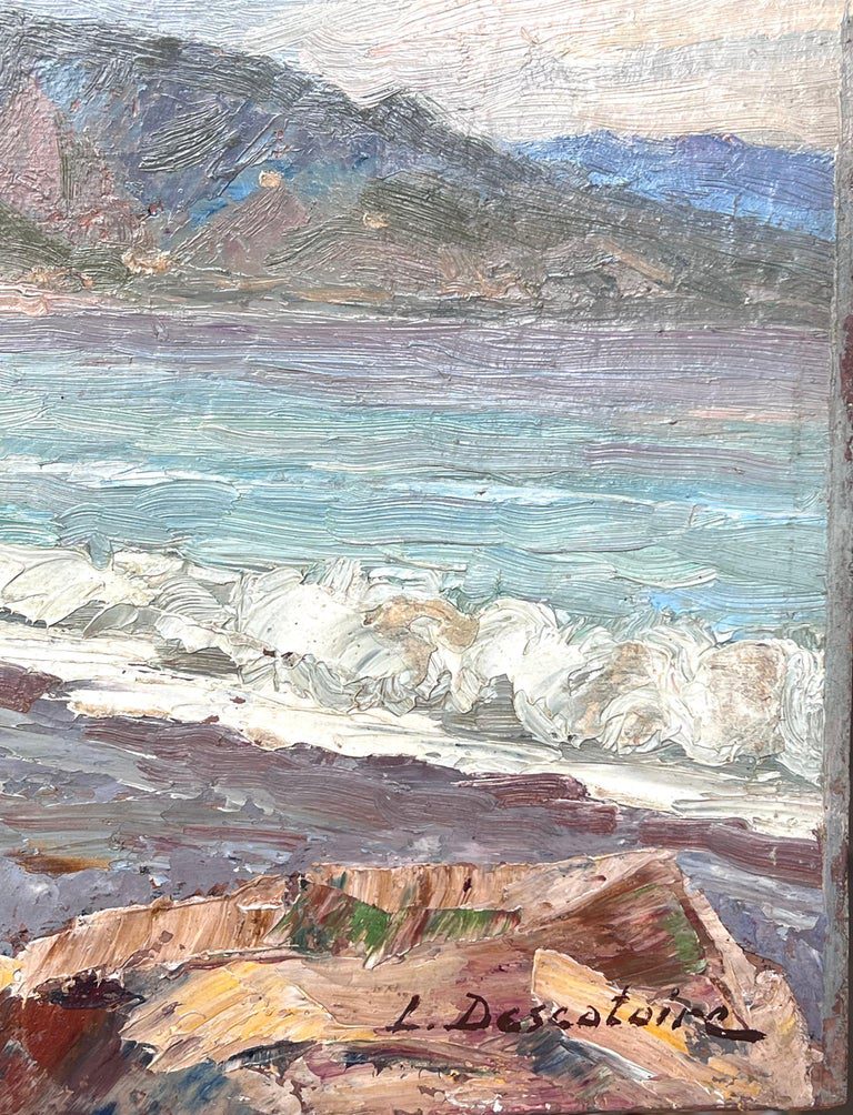 Early 20th Century French Impressionist Signed Oil The Mediterranean Coastline - Image 6