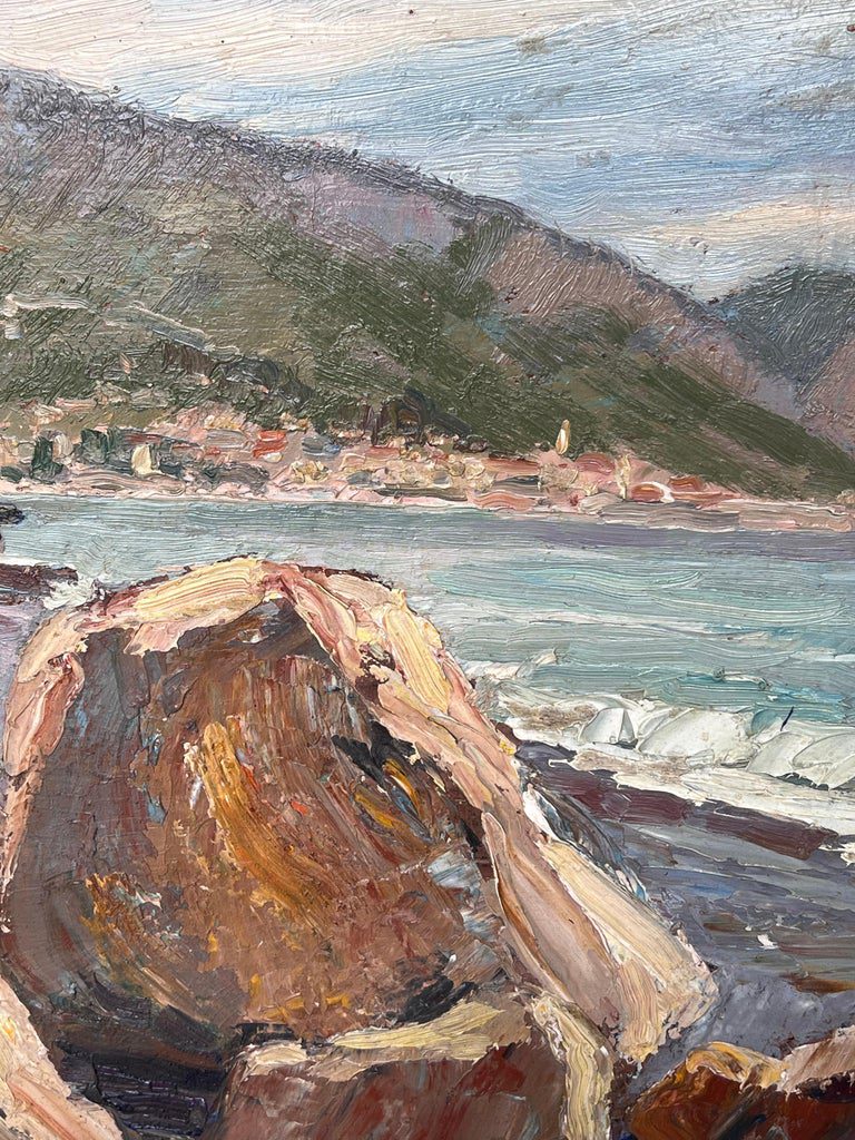 Early 20th Century French Impressionist Signed Oil The Mediterranean Coastline - Image 7