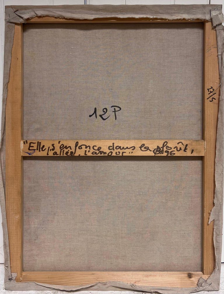 Pink Purple and Orange Swirling Abstract French 20th Century Painting - Image 9