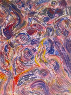 Pink Purple and Orange Swirling Abstract French 20th Century Painting