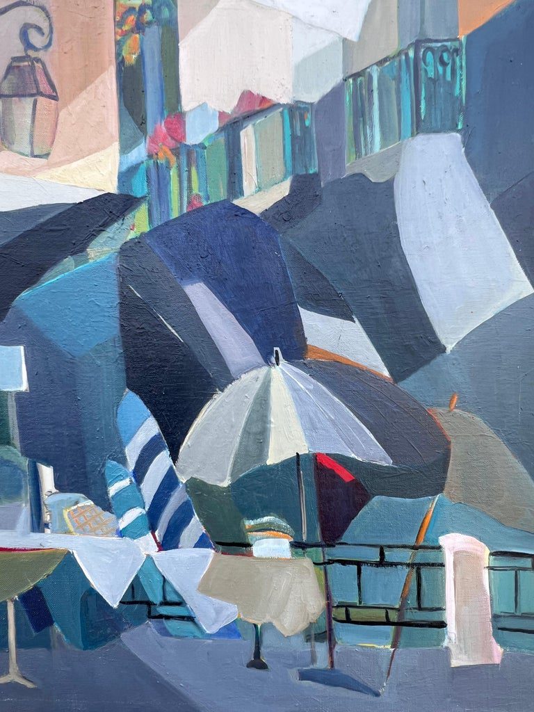 Huge French Contemporary Modernist Abstract Oil Painting Colorful Washing Lines - Image 7