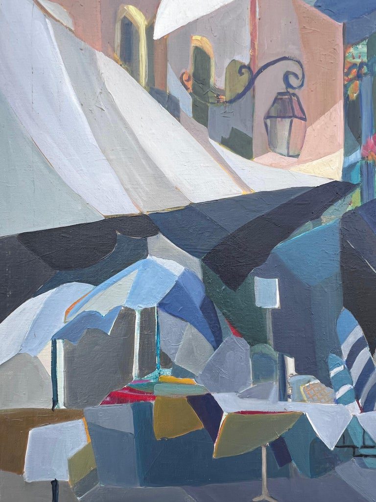 Huge French Contemporary Modernist Abstract Oil Painting Colorful Washing Lines - Image 8