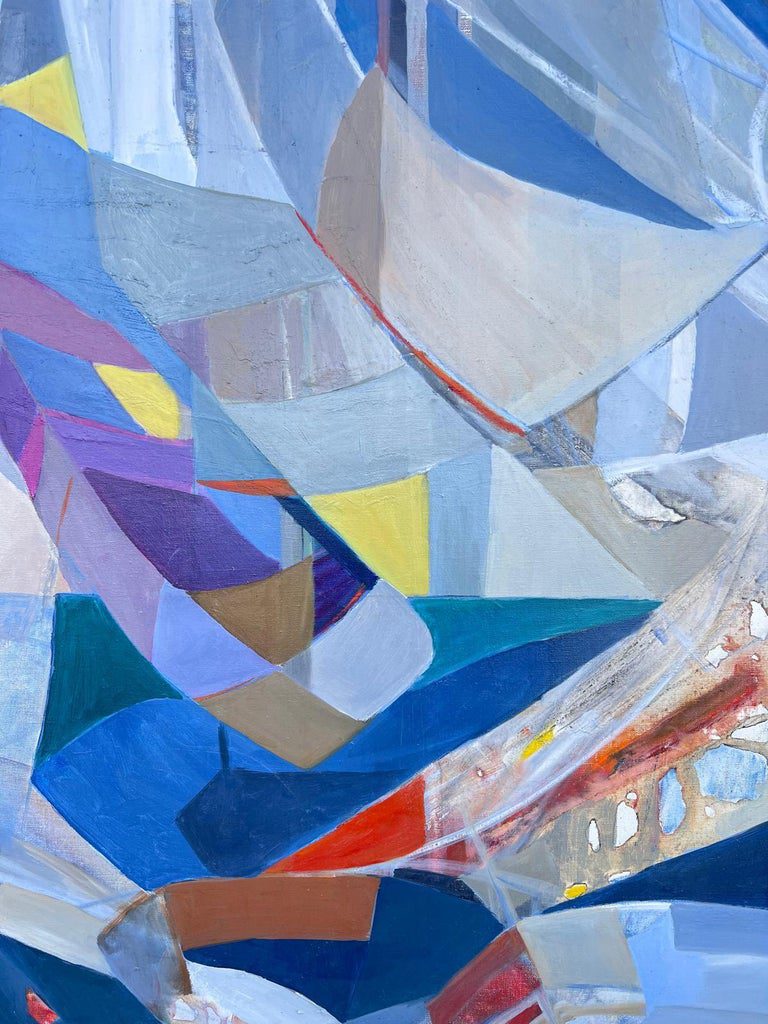 Huge French Contemporary Modernist Abstract Oil Painting Multi Colors - Image 6