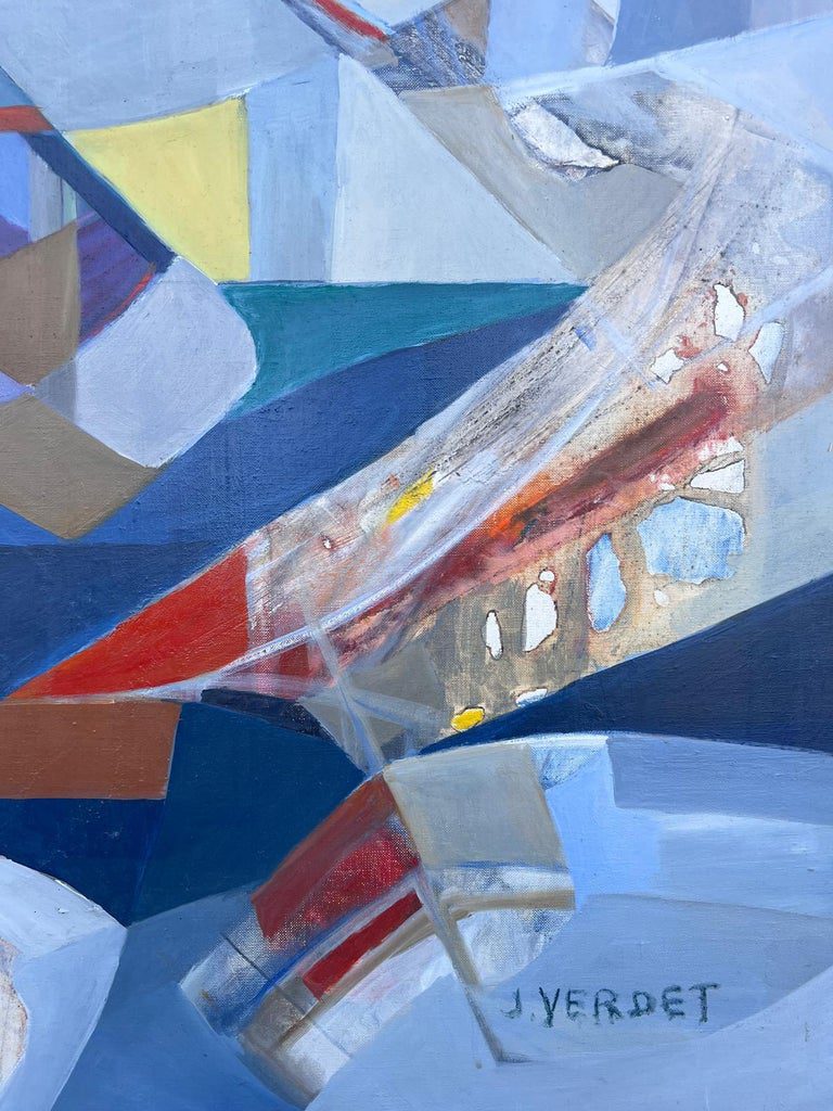 Huge French Contemporary Modernist Abstract Oil Painting Multi Colors - Image 8