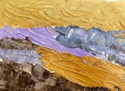 Muted Colours French Impressionist Oil Painting Gold and Purple Landscape