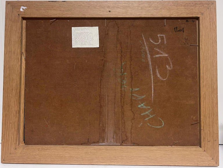 20th Century French Modernist Signed Oil Rolling Waves at Sea Turquoise & Purple - Image 9